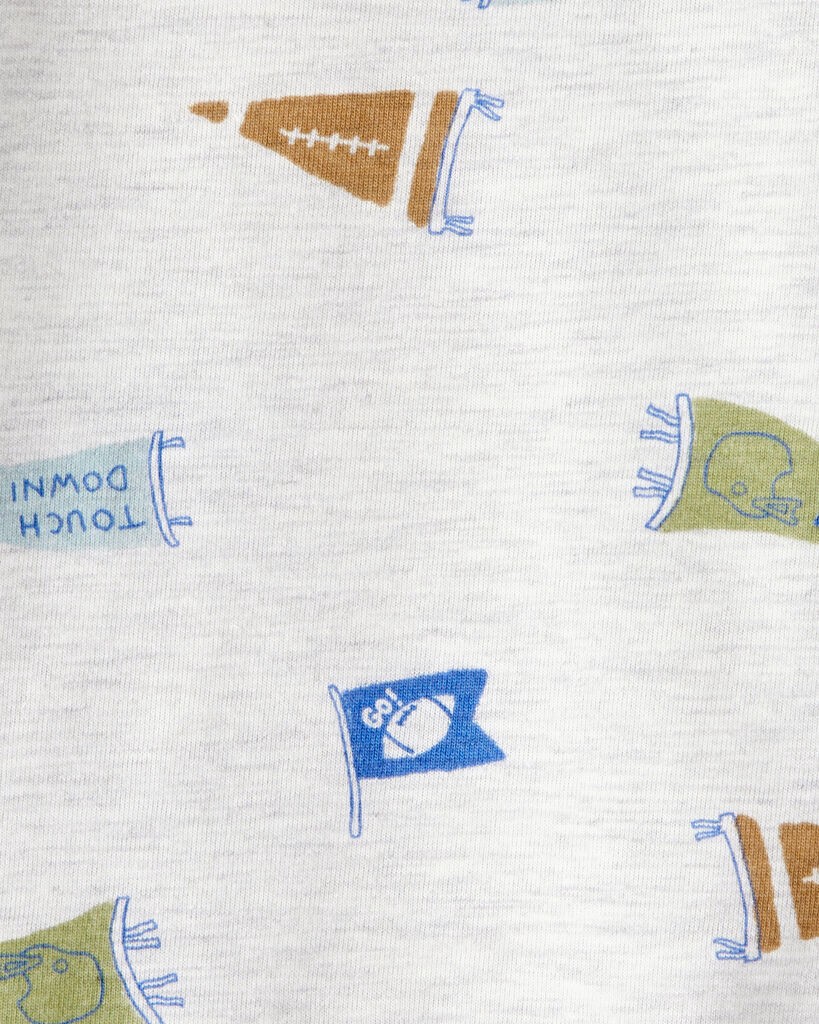 slide 2 of 2, Carter's Carters Baby Boy Football Print Long-Sleeve Fashion Bodysuit - Grey Heather Grey NB, 1 ct