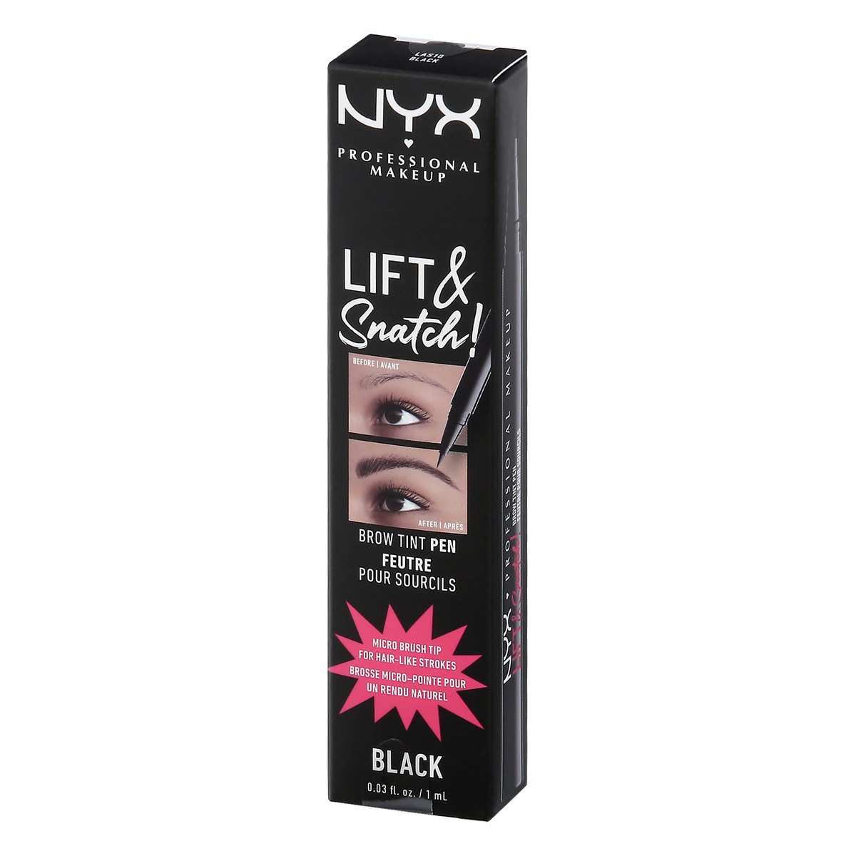slide 5 of 9, NYX Professional Makeup Lift & Snatch Black LAS10 Brow Tint Pen 0.03 oz, 0.03 oz