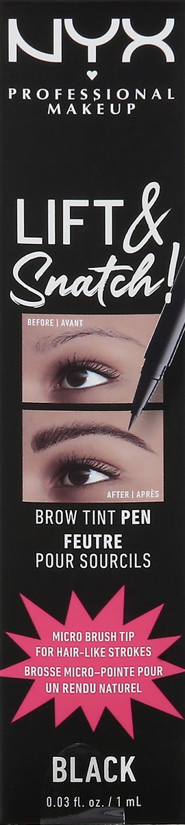 slide 2 of 9, NYX Professional Makeup Lift & Snatch Black LAS10 Brow Tint Pen 0.03 oz, 0.03 oz