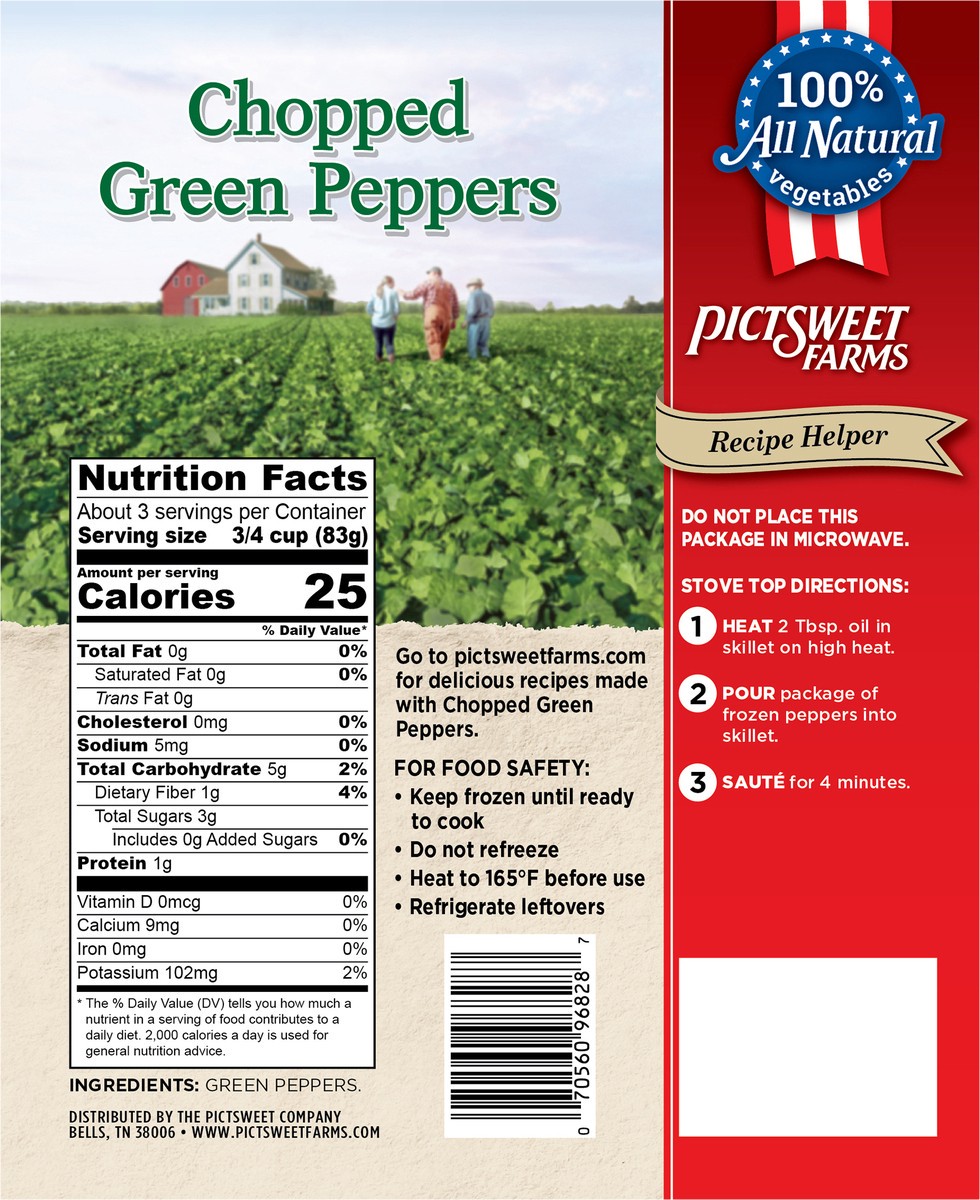 slide 2 of 7, Pictsweet Chopped Green Peppers, 10 oz