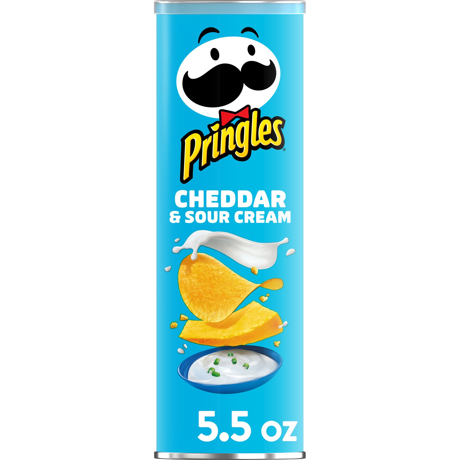 slide 1 of 7, Pringles Potato Crisps Chips, Lunch Snacks, Snacks On The Go, Cheddar and Sour Cream, 5.5 oz