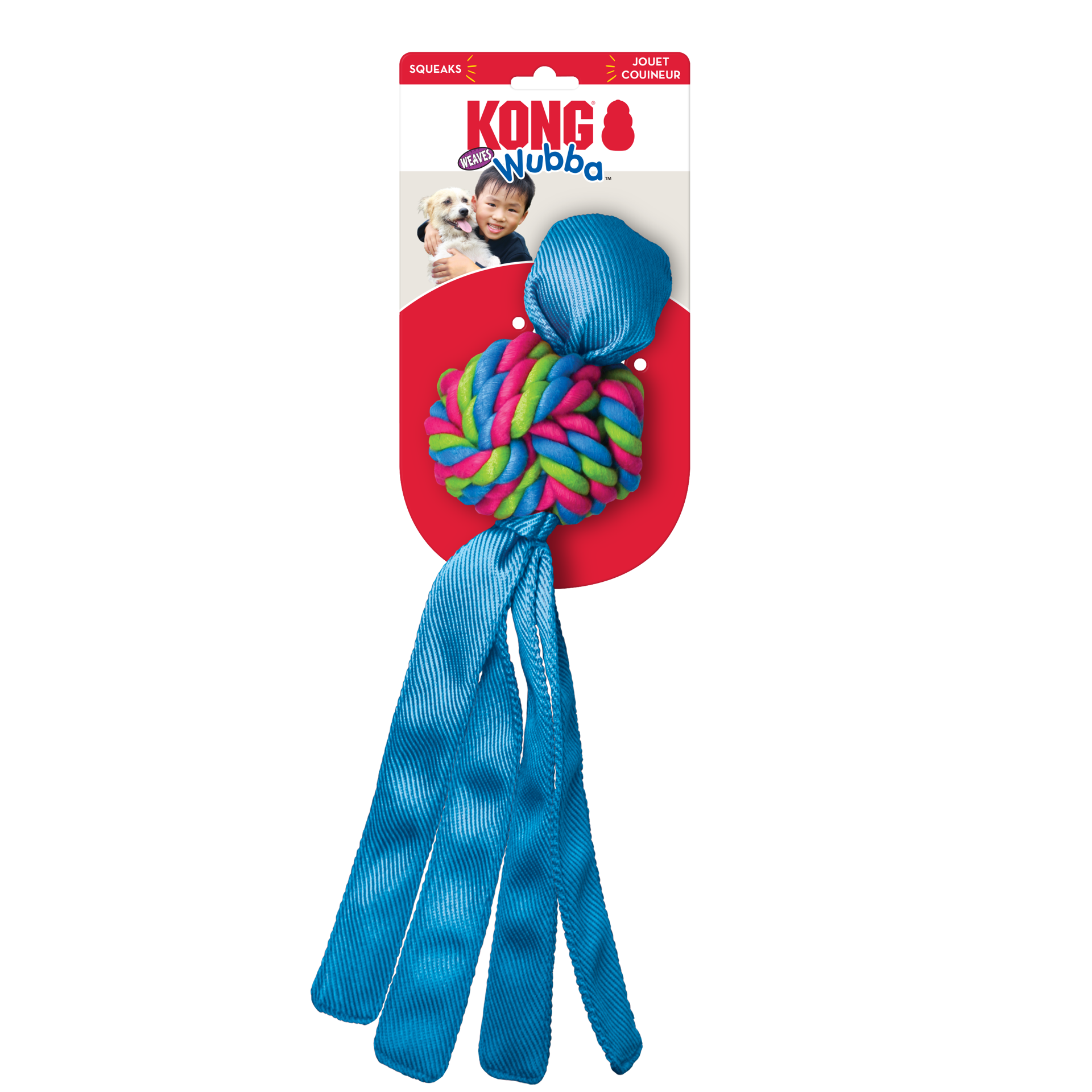 slide 4 of 4, KONG Wubba Weaves Assorted XL, x-large