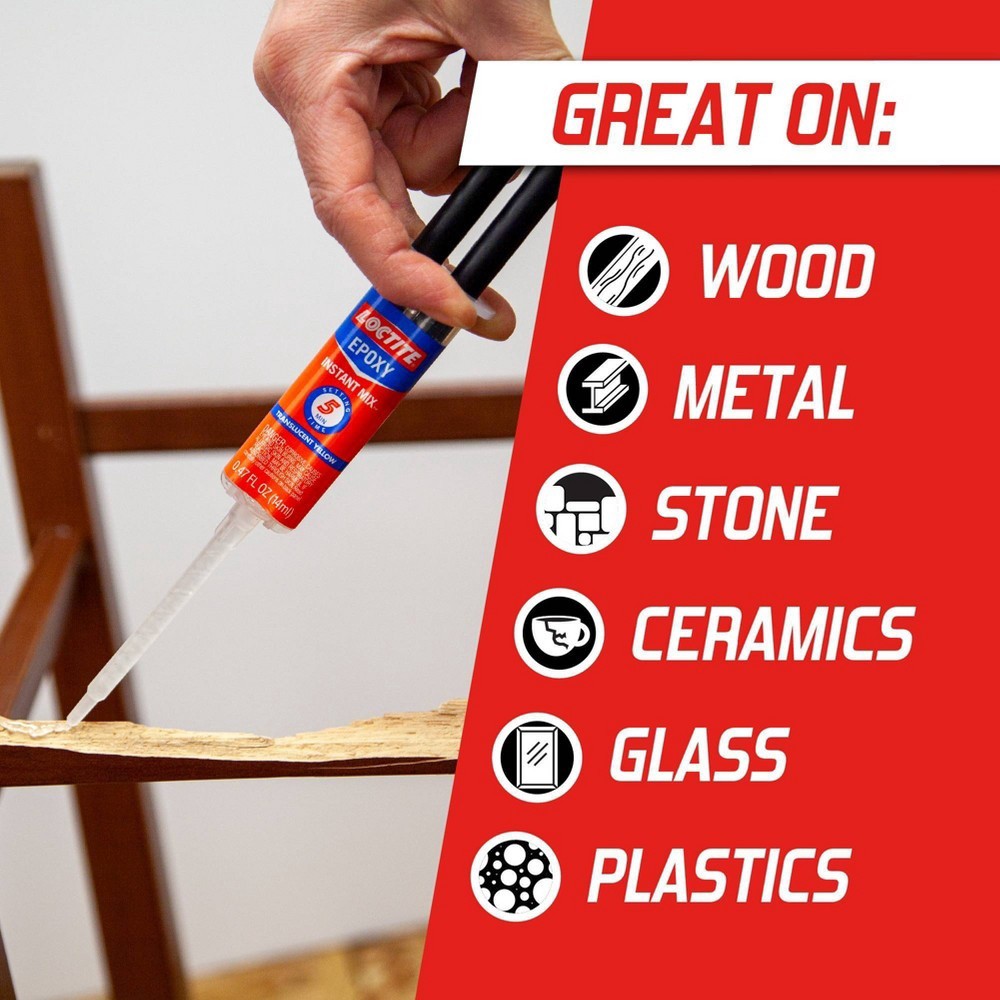 slide 3 of 5, Loctite Epoxy Instant Mix 5-Minute Glue, 1 ct