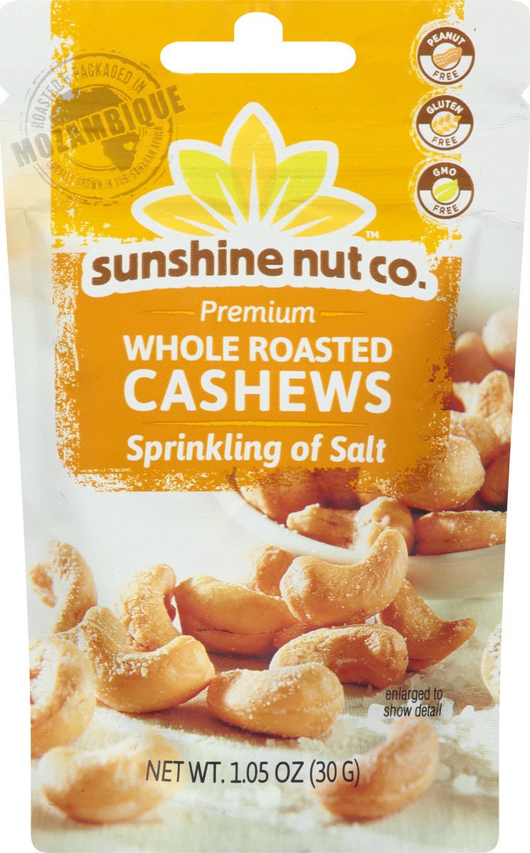 slide 4 of 11, Sunshine Nut Co. Whole Roasted Premium Sprinkling of Salt Cashews 1.05 oz, 1.05 oz