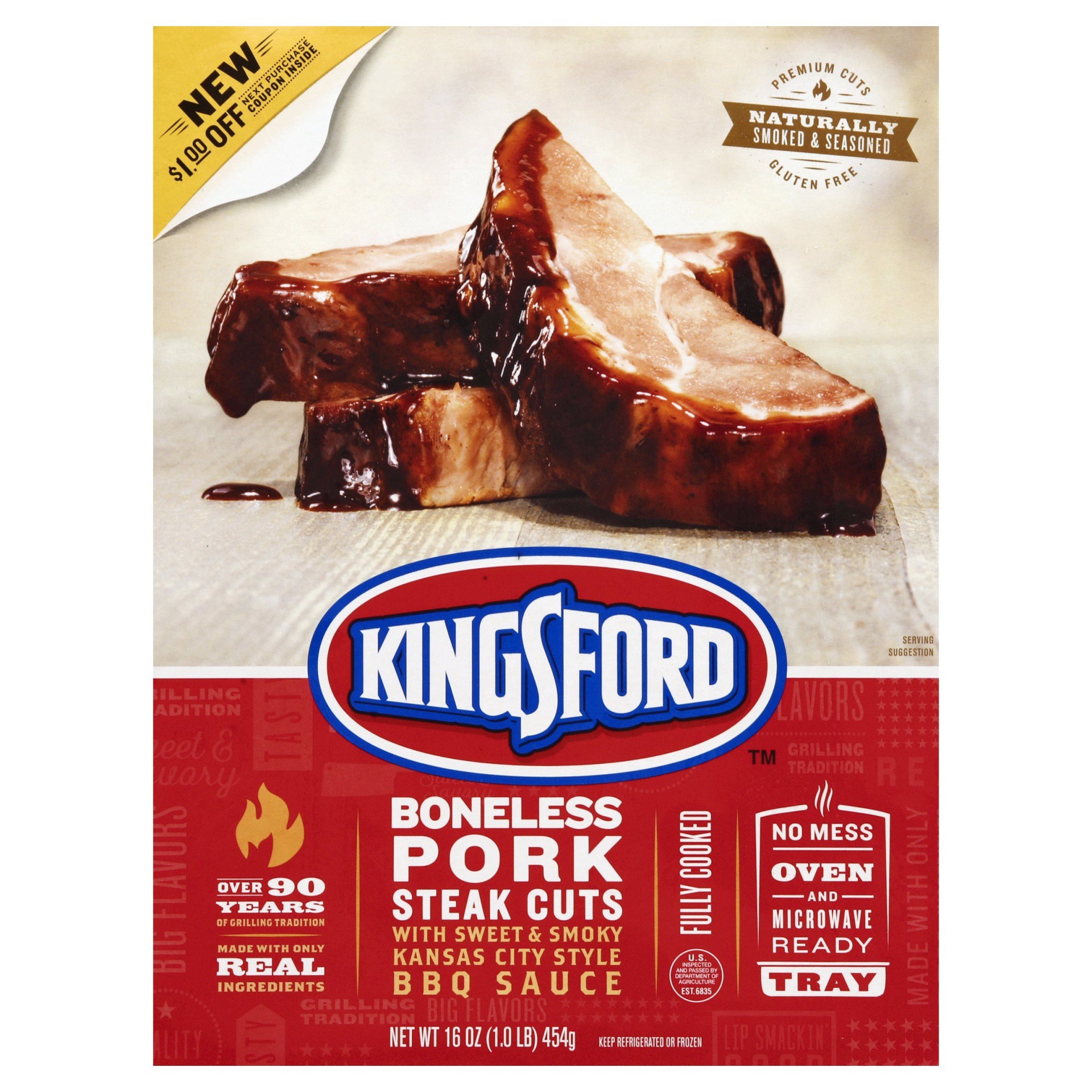 slide 1 of 3, Kingsford Boneless Pork Ribs 16 oz. Tray, 16 oz