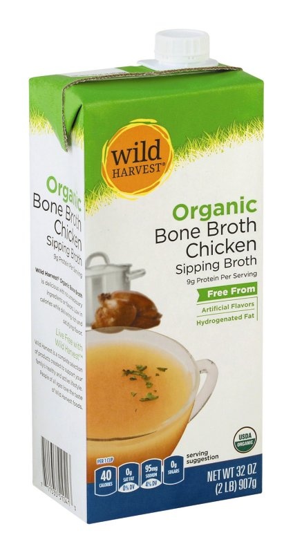slide 1 of 1, Wild Harvest Organic Chicken Bone Broth, 32 fl oz