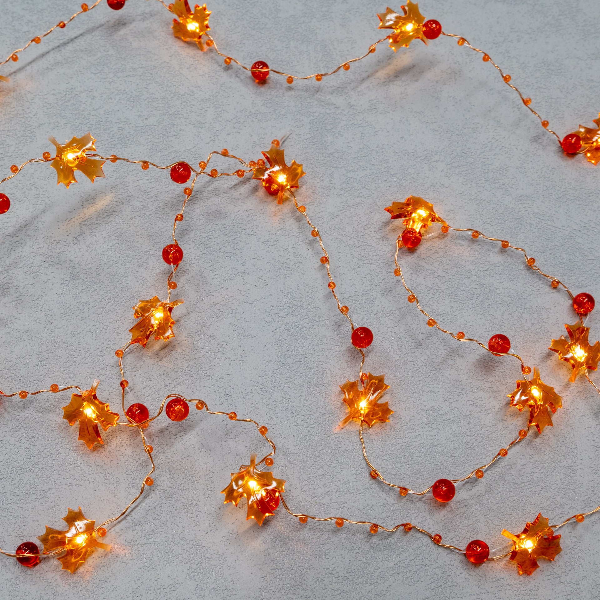 slide 3 of 4, 18ct. Warm White Led Leaf Icon & Beads String Lights By Ashland, 18 ct
