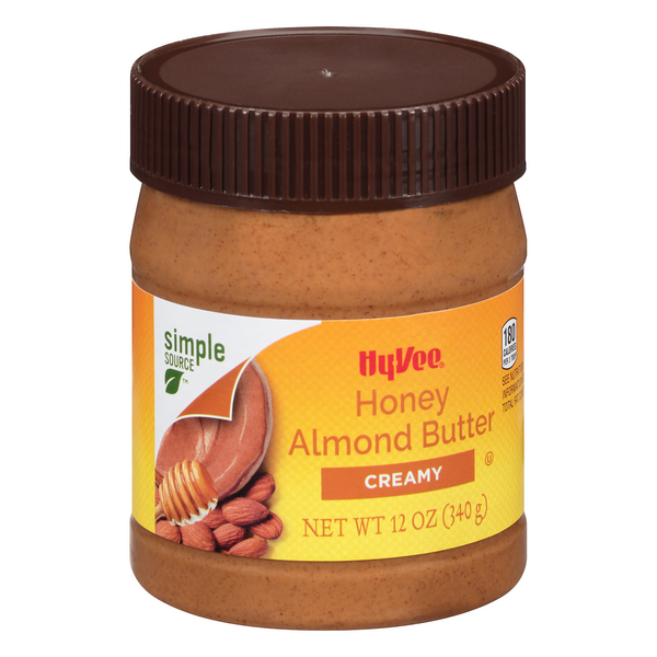 slide 1 of 1, Hy-Vee Creamy Honey Almond Butter, 12 oz