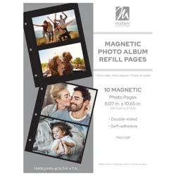 Malden Magnetic Ring Bound White Photo Album Refill Pages