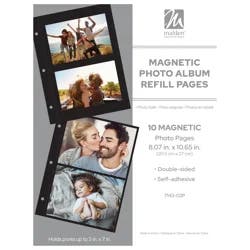Malden Magnetic Ring Bound White Photo Album Refill Pages