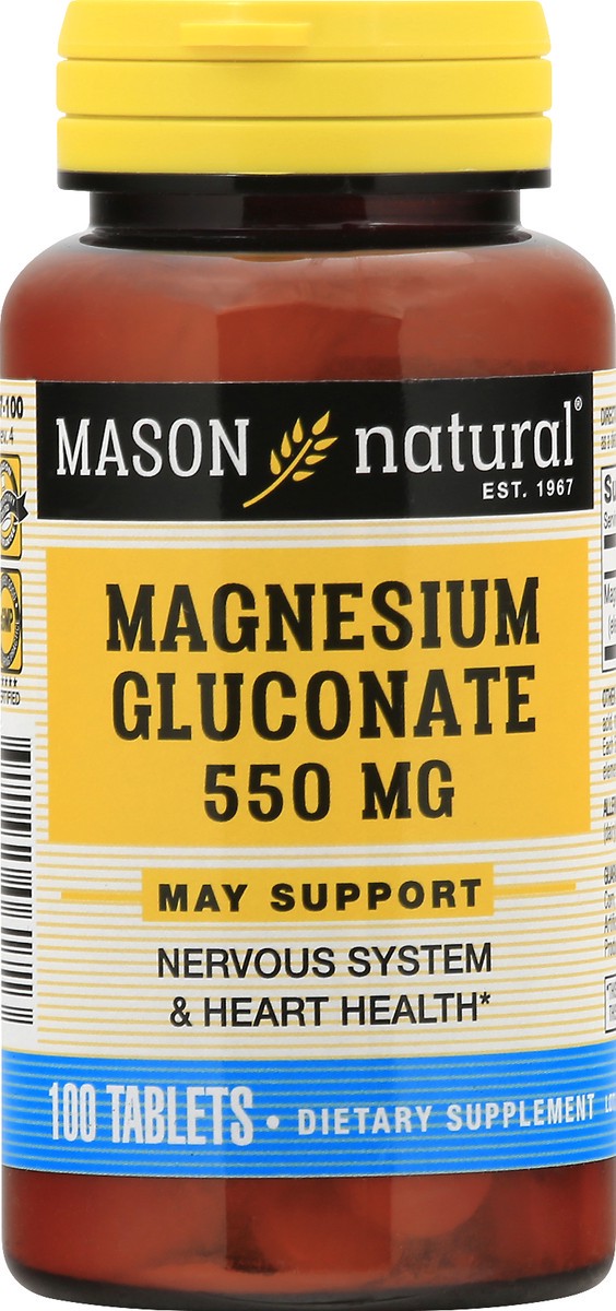 slide 4 of 13, Magnesium Gluconate 550Mg Tablets, 100 ct