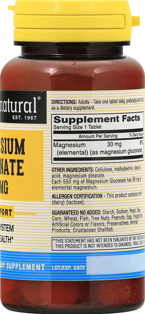 slide 12 of 13, Magnesium Gluconate 550Mg Tablets, 100 ct