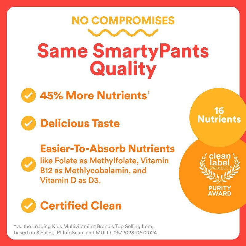 slide 10 of 14, SmartyPants Kids Plus Lemon, Orange, and Strawberry Banana Multi & Omegas 60 Gummies, 60 ct