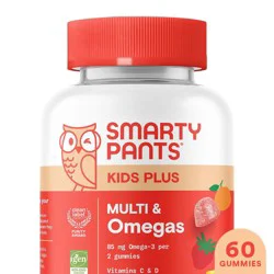 SmartyPants Kids Plus Lemon, Orange, and Strawberry Banana Multi & Omegas 60 Gummies