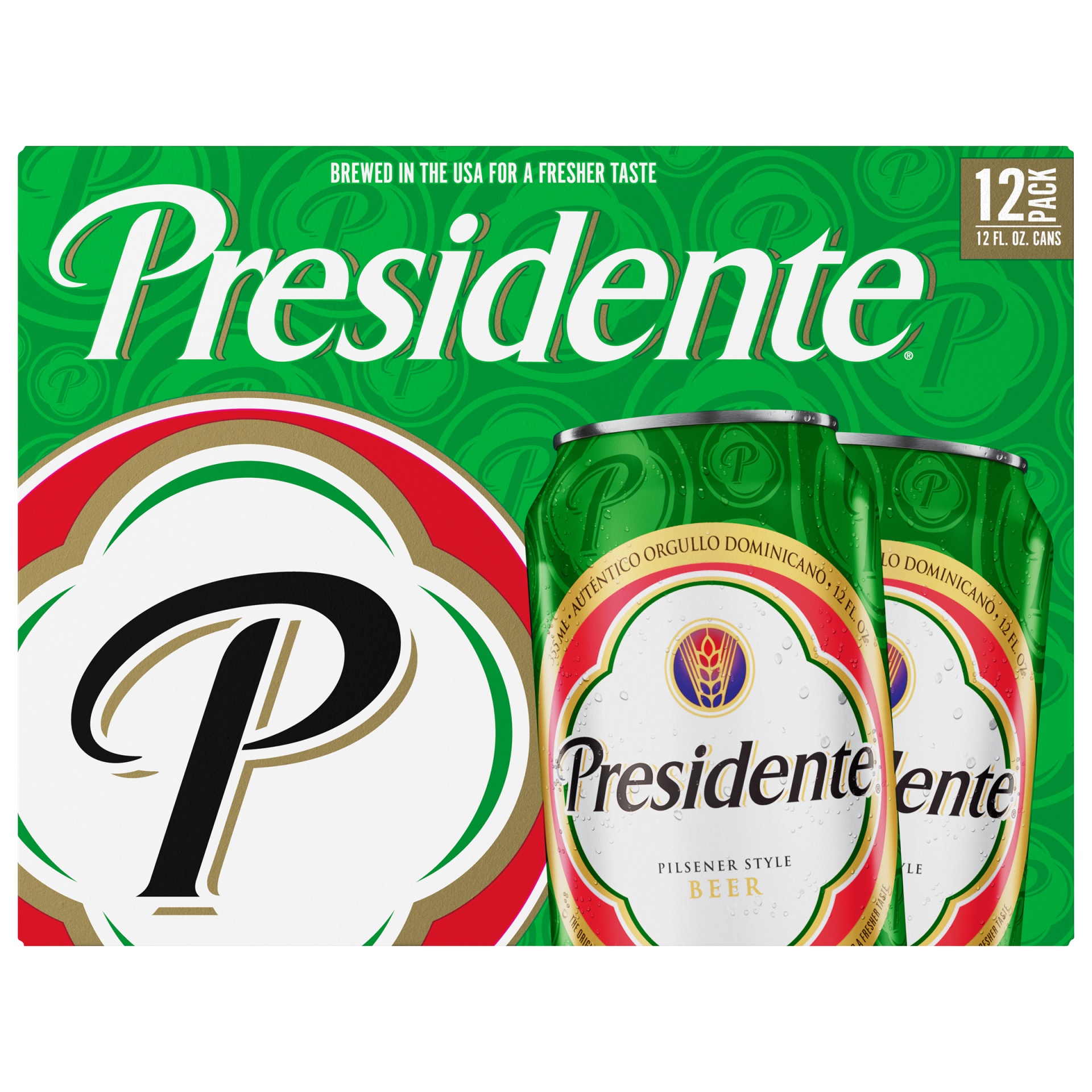 slide 1 of 3, Presidente Pilsener Style Beer, 12 ct; 12 oz