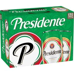 Presidente Pilsener Style Beer, 12 Pack 12 fl. oz. Cans, 5% ABV