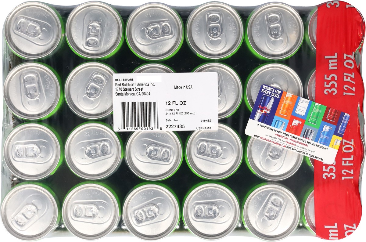 slide 8 of 10, Red Bull Green Edition Energy Drink, Curuba Elderflower, 12 fl. oz., Case of 24 cans, with 114mg Caffeine, Taurine & B Vitamins, 24 ct
