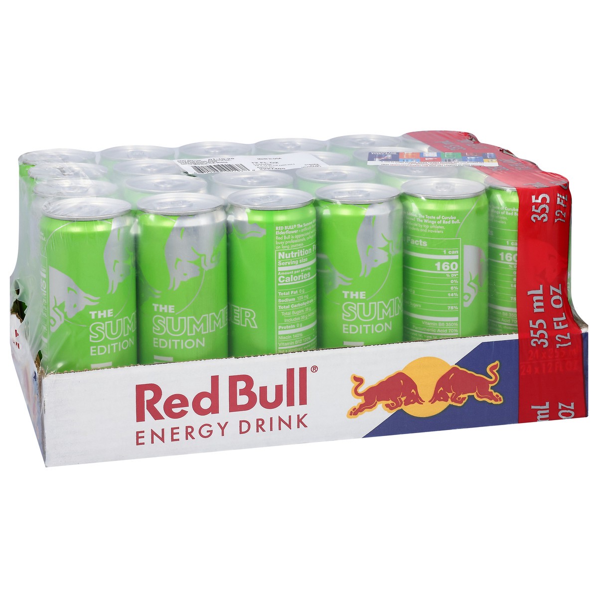 slide 5 of 10, Red Bull Green Edition Energy Drink, Curuba Elderflower, 12 fl. oz., Case of 24 cans, with 114mg Caffeine, Taurine & B Vitamins, 24 ct