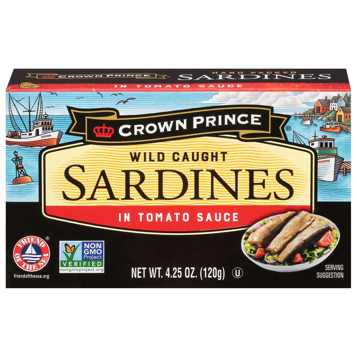 slide 1 of 13, Crown Prince In Tomato Sauce Wild Caught Sardines 4.25 oz Box, 4.25 oz