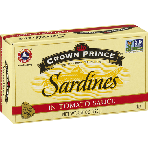 slide 1 of 1, Crown Prince Sardines Wild Caught in Tomato Sauce, 4.25 oz