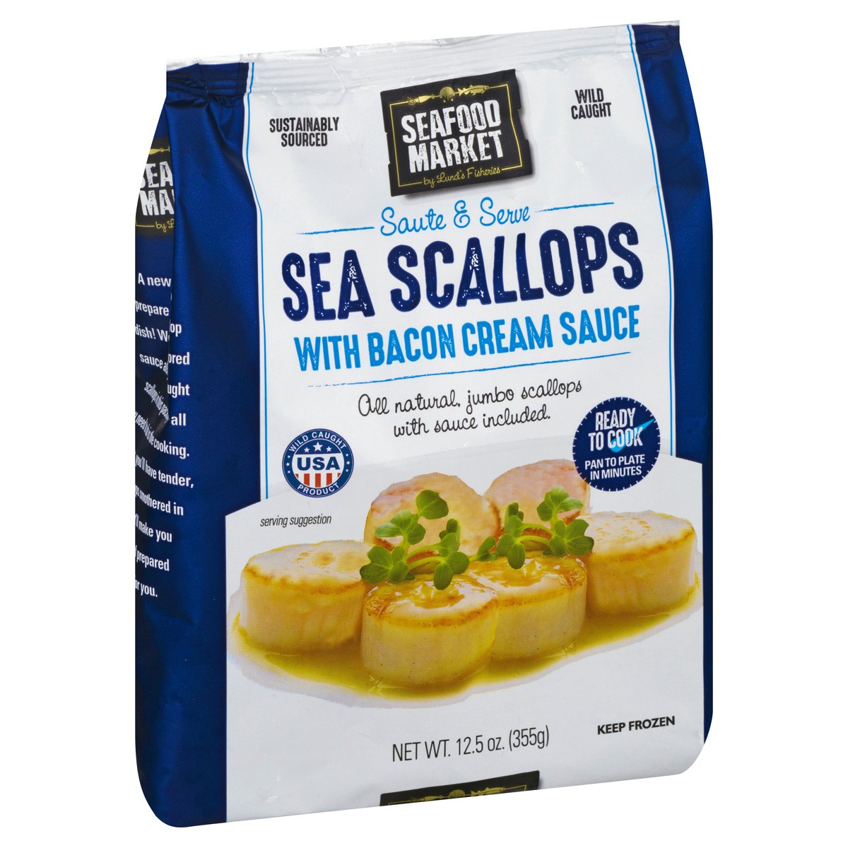 slide 5 of 13, Seafood Market Bacon Cream Sauce Sea Scallops 12.5 oz, 12.5 oz