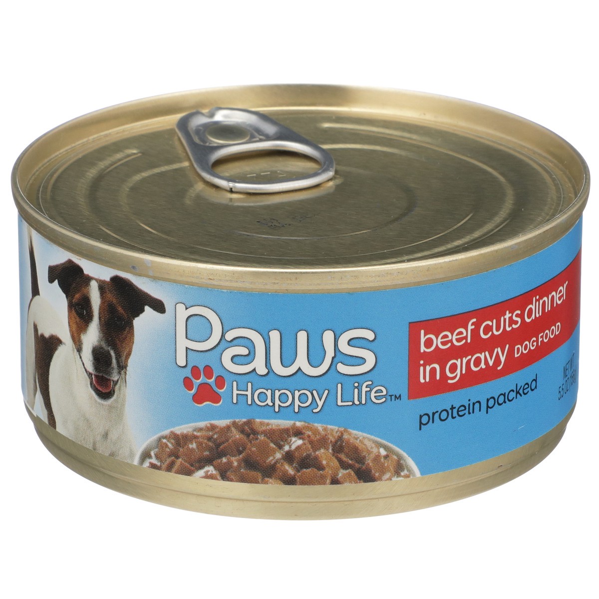 slide 4 of 11, Paws Happy Life Beef Cuts Dinner In Gravy Dog Food, 5.5 oz