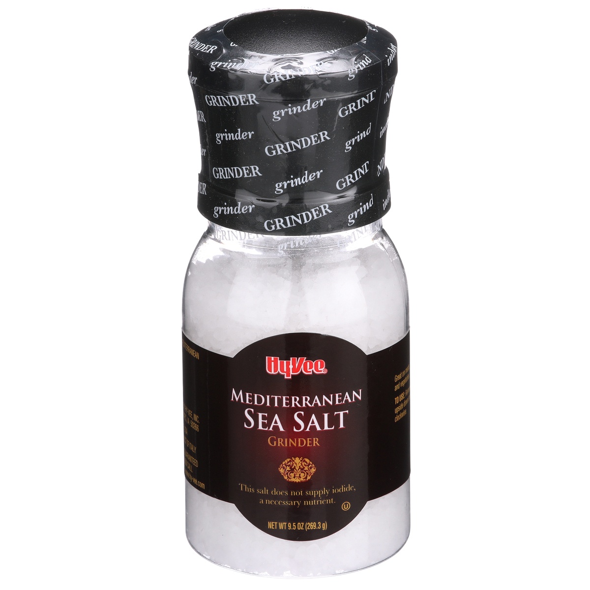 slide 1 of 1, Hy-vee Mediterranean Sea Salt Grinder - 9.5 oz, 9.5 oz