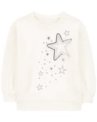 Carter's Toddler Star Fleece Sweatshirt Ivory 5T