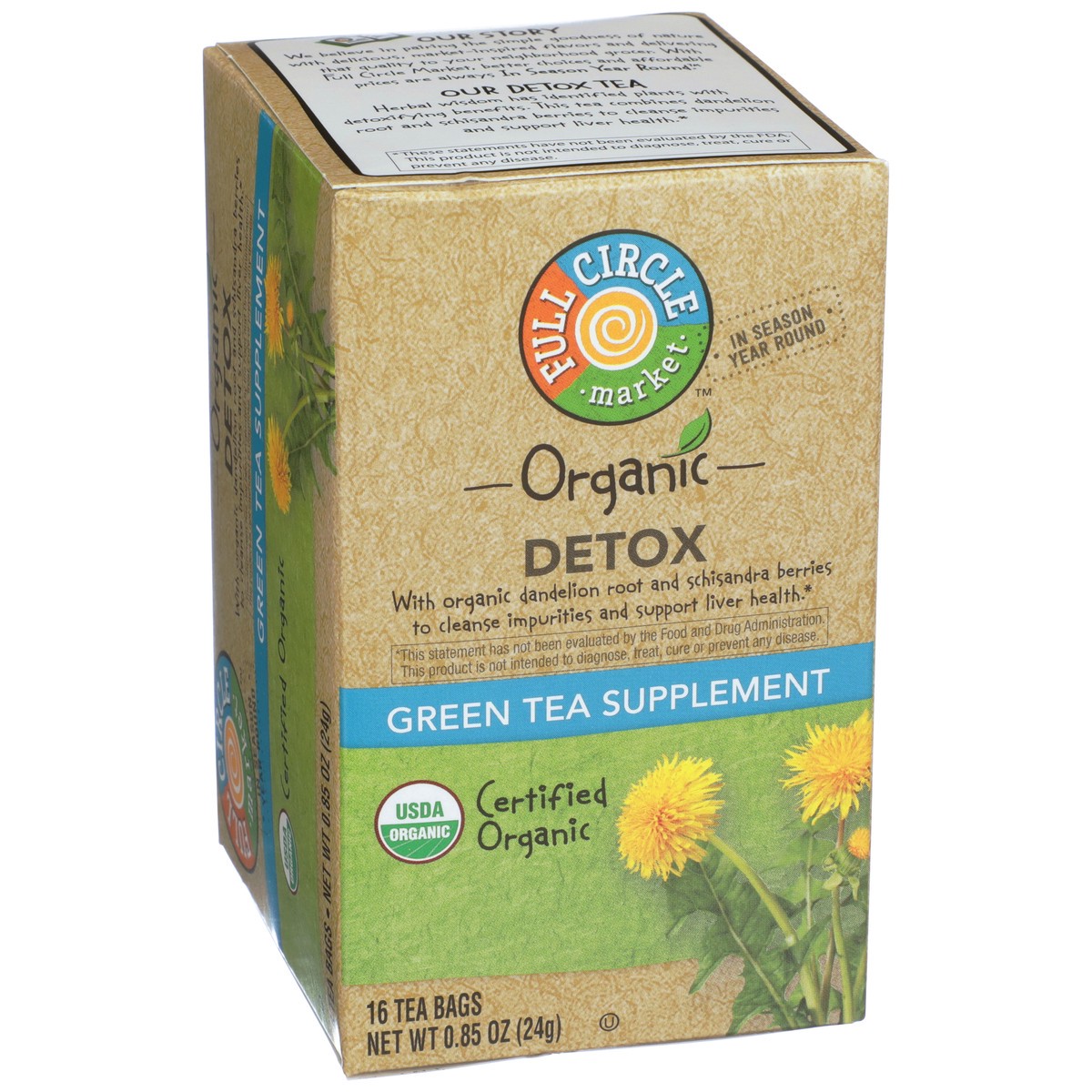 slide 5 of 8, Full Circle Market Tea Bags Functional Detox Organic - 0.85 oz, 16 ct