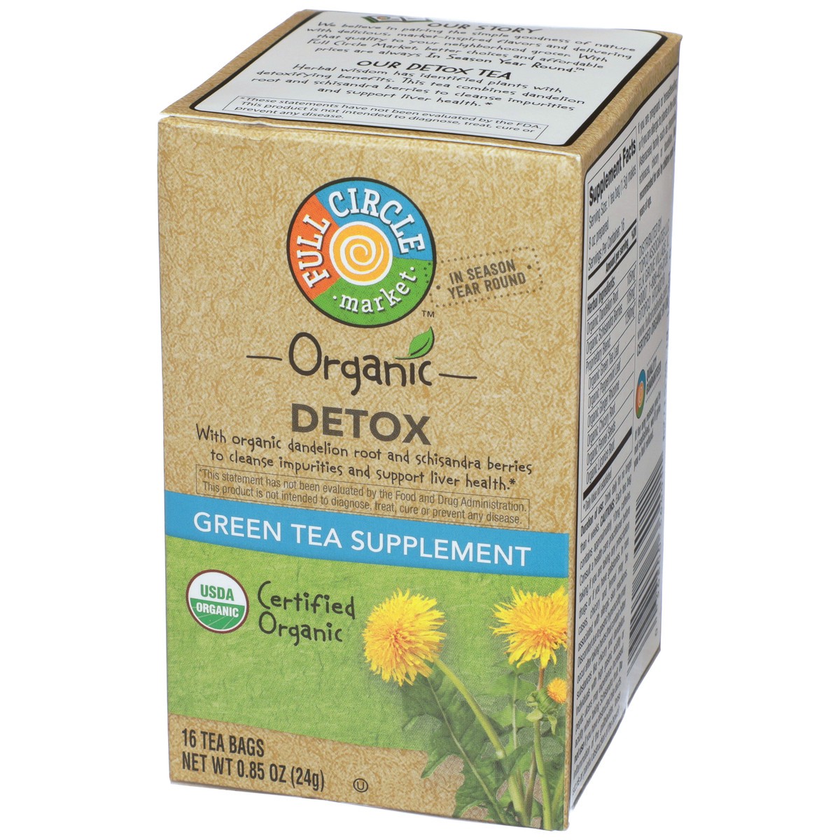 slide 2 of 8, Full Circle Market Tea Bags Functional Detox Organic - 0.85 oz, 16 ct