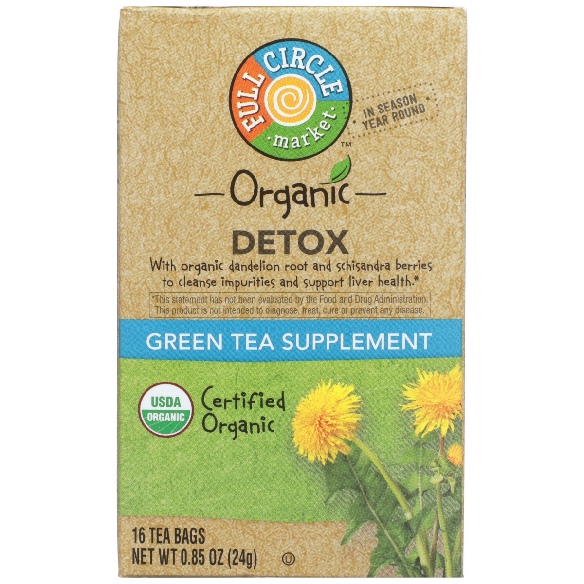 slide 3 of 8, Full Circle Market Tea Bags Functional Detox Organic - 0.85 oz, 16 ct