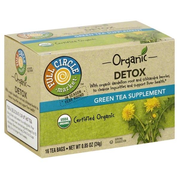 slide 1 of 1, Full Circle Market Organic Green Tea Supplement Detox, 16 ct