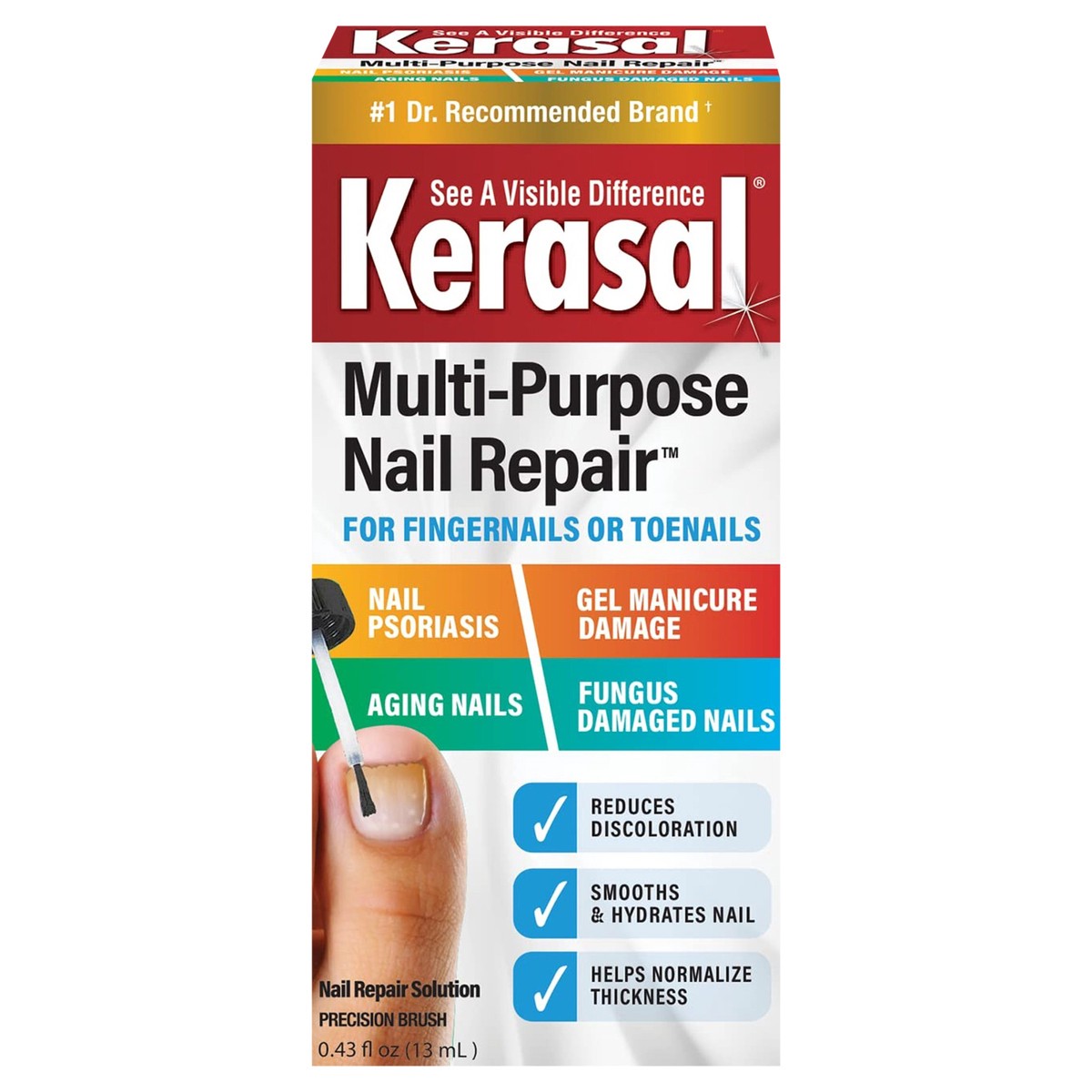 slide 1 of 2, Kerasal Multi Purpose Fungal Nail Renewal Brush - 0.43 fl oz, 0.43 fl oz