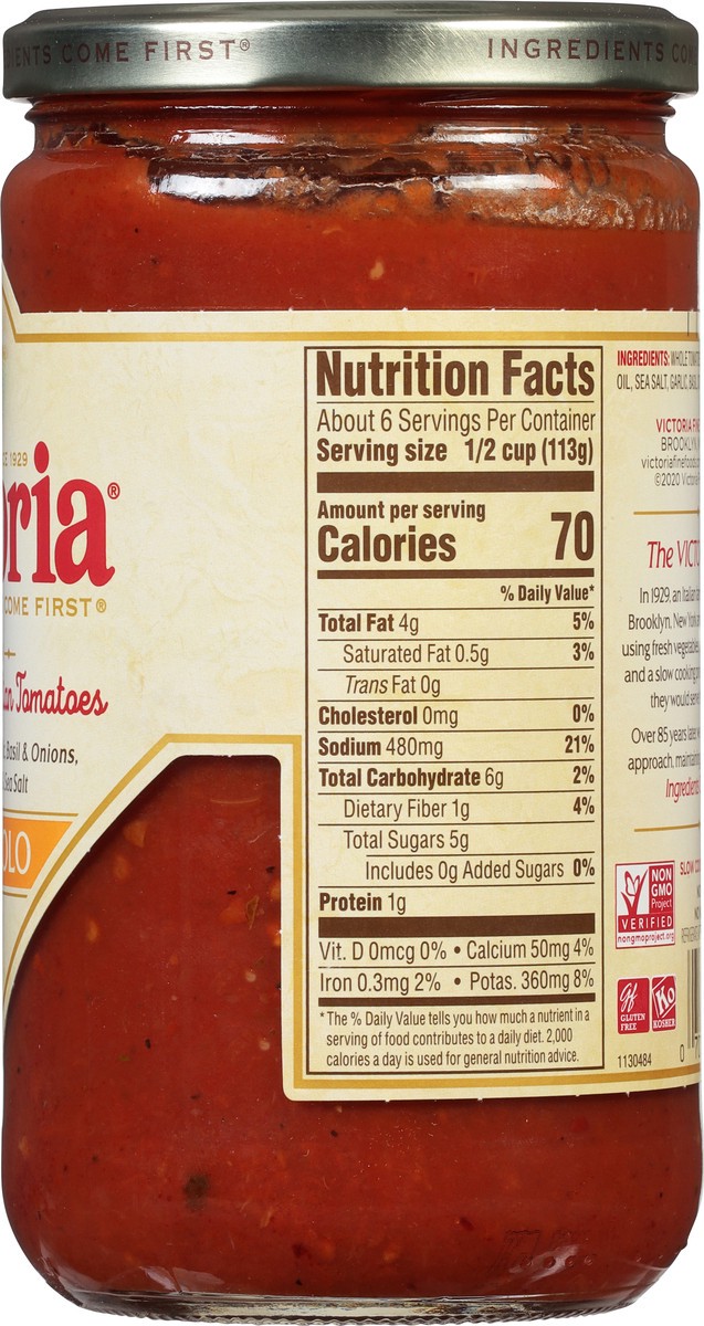 slide 6 of 9, Victoria Spicy Marinara Sauce, 24 oz, 24 oz