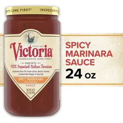 Victoria Spicy Marinara Pasta Sauce, Gluten Free, Kosher, 24 oz