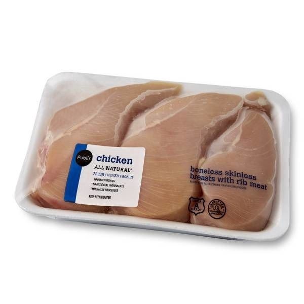 slide 1 of 1, Publix Boneless Skinless Chicken Breasts, per lb