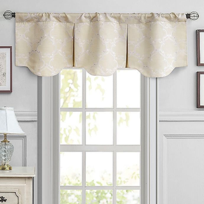 slide 1 of 2, Waterford Linens Colby Pleated Window Valance - Ivory, 1 ct