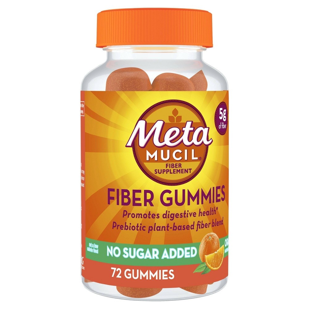 Metamucil Fiber Supplement Gummies, Sugar Free Orange Flavor 72 ct | Shipt