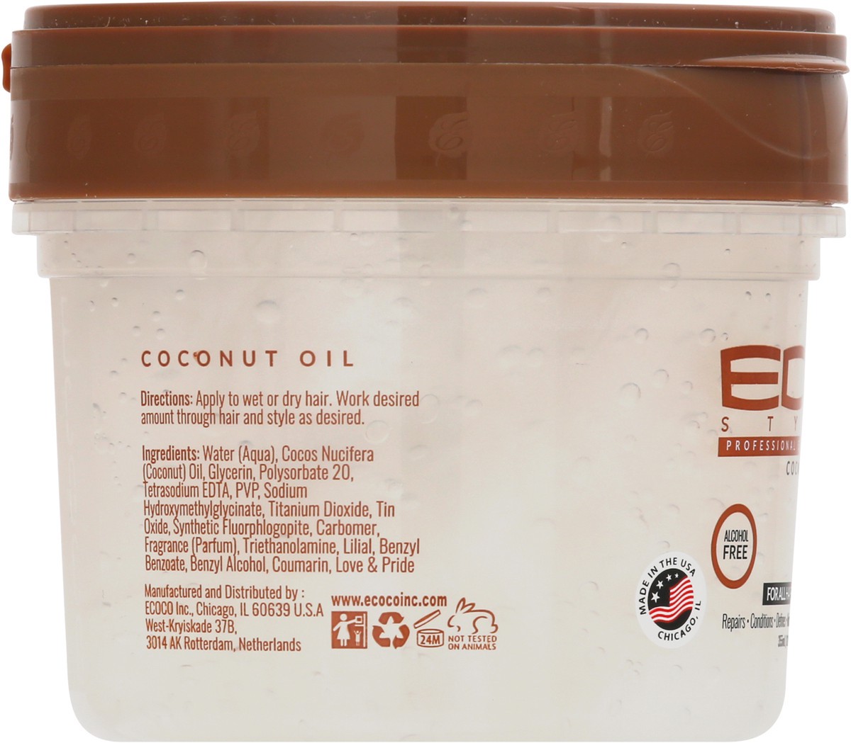slide 11 of 11, Eco Styler Eco Style Styling Gel, Coconut Oil, Professional, 355 ml