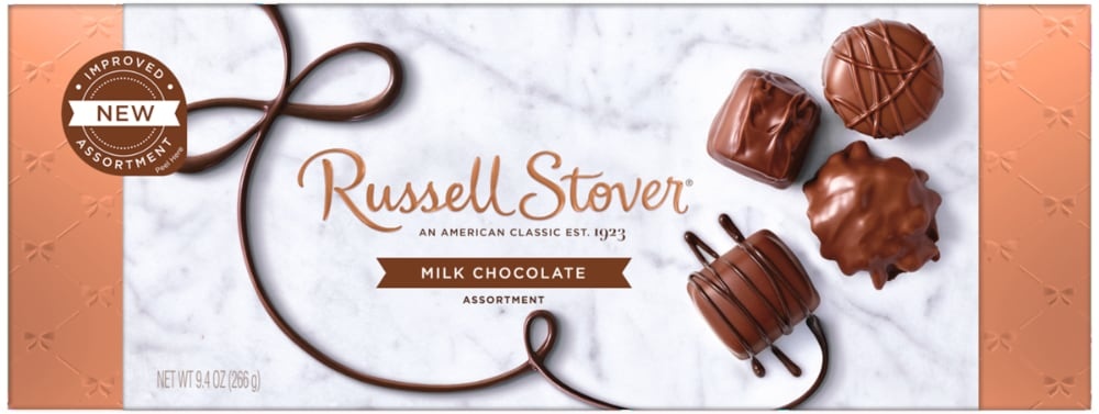 slide 1 of 1, Russell Stover Milk Chocolate Assortment, 9.4 oz