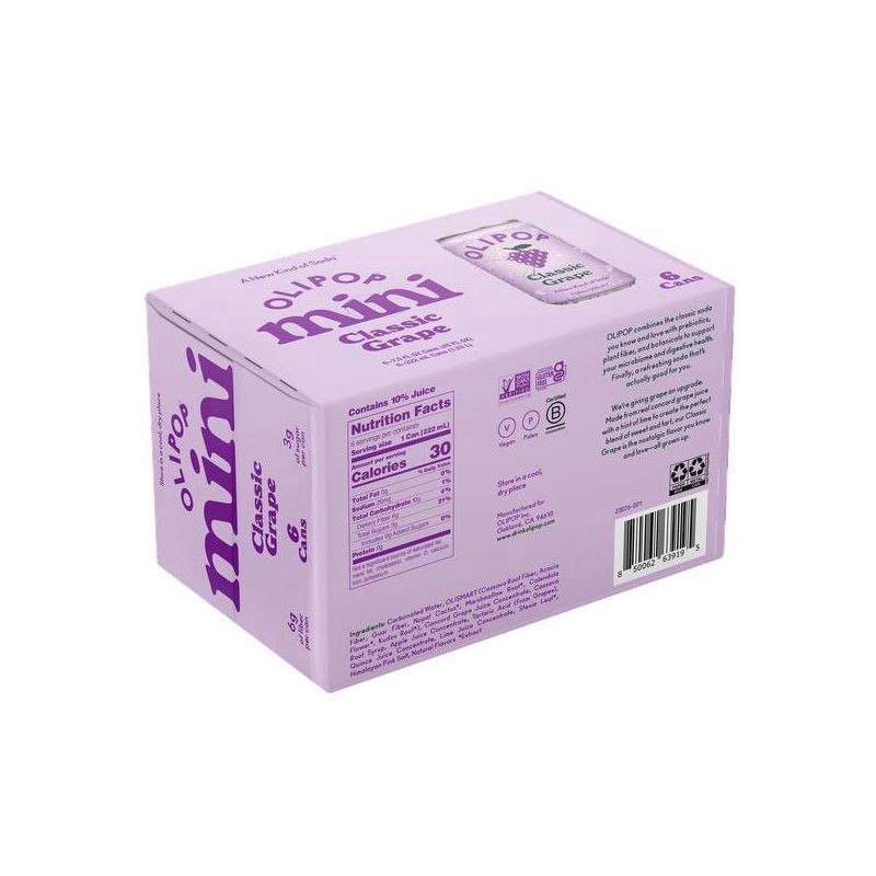 slide 6 of 7, Olipop Classic Grape Mini Soda 45 fl oz, 45 fl oz