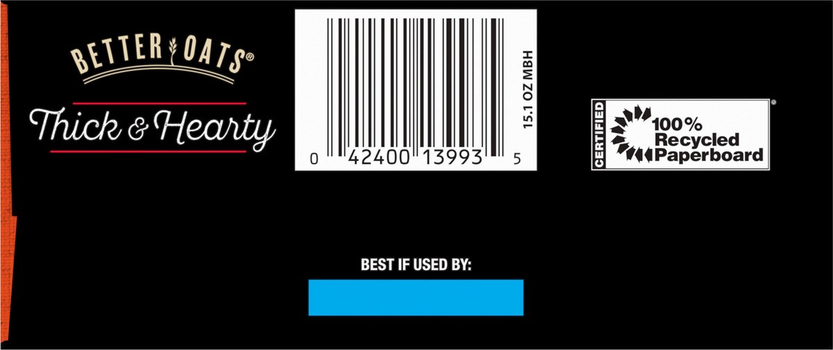 slide 4 of 9, Better Oats Thick and Hearty Maple and Brown Sugar Oatmeal with Flax Seeds,10 Instant Oatmeal Pouches, 15.1 OZ Pack, 15.1 oz