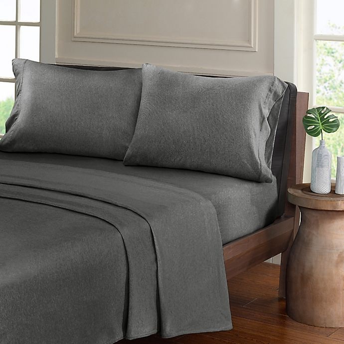 slide 1 of 4, Urban Habitat Heathered Jersey Twin XL Sheet Set - Charcoal, 1 ct