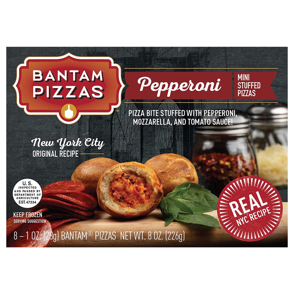 slide 3 of 8, Bantam Pizzas Pepperoni Mini Stuffed Pizzas 8 - 1 oz Pizzas, 8 ct