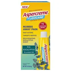 Aspercreme Lidocaine Cream with Eucalyptus Essential Oil 3 oz