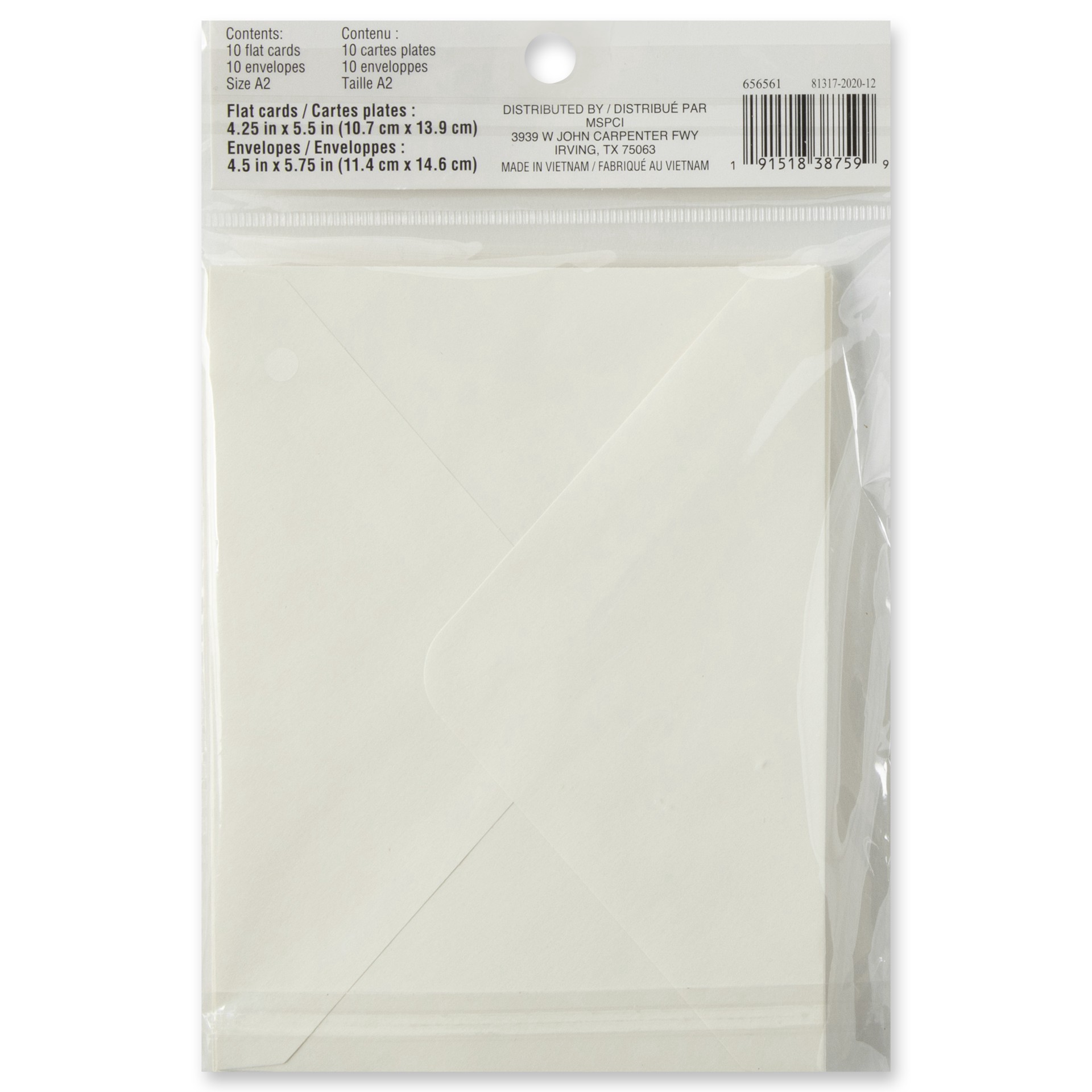 slide 2 of 6, 10 Sets Of Ivory Flat Envelopes & Cards By Recollections, 4.25" X 5.5", 4.25 in x 5.5 in