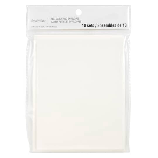 slide 1 of 6, 10 Sets Of Ivory Flat Envelopes & Cards By Recollections, 4.25" X 5.5", 4.25 in x 5.5 in