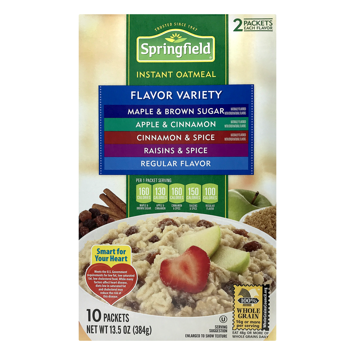 slide 1 of 1, Springfield Instant Oatmeal Variety Pack, 13.5 oz