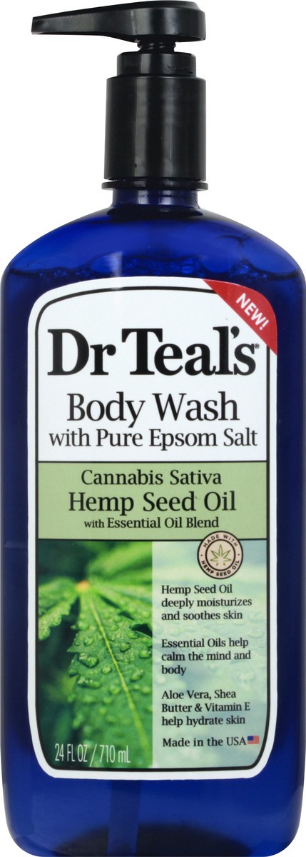 slide 9 of 9, Dr. Teal's with Pure Epsom Salt Hemp Seed Oil Body Wash 24 oz, 24 oz