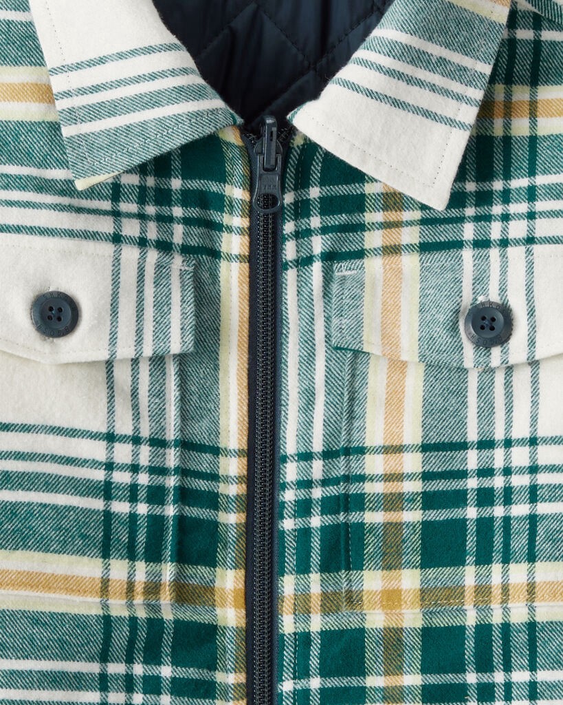 slide 4 of 4, Oshkosh Boys Plaid Long-Sleeve Fashion Jacket - Green Plaid 14, 1 ct